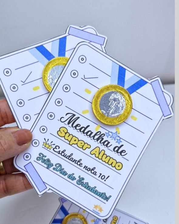 Cartão Medalha Dia do Estudante - Imagem 6