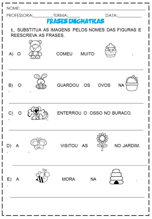Atividades Trabalhando com Produção de Frases - Imagem 2