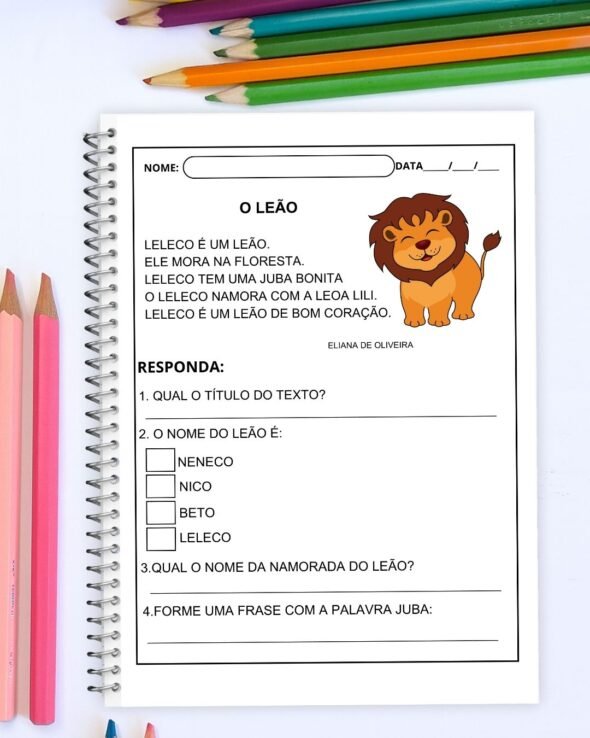 Apostila de Pequenos Textos com Interpretação e Cenário 3D - Imagem 9