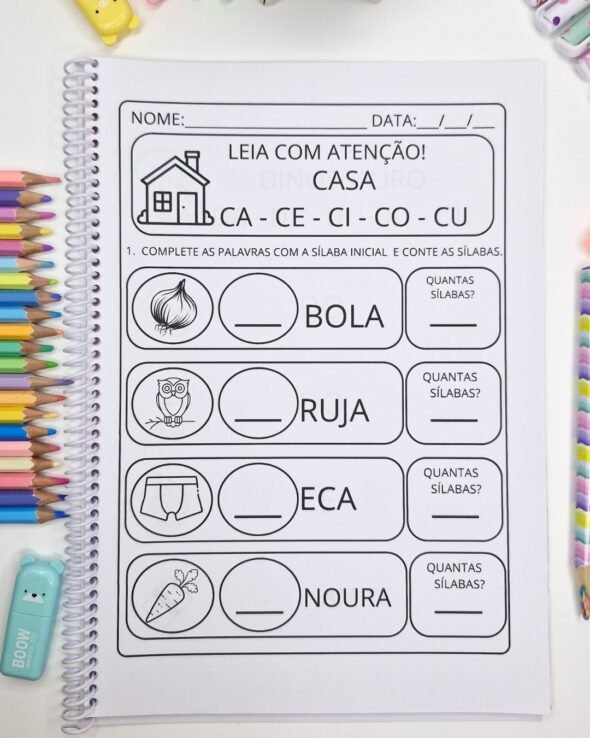 Apostila Completando e Contando Sílabas - Imagem 5