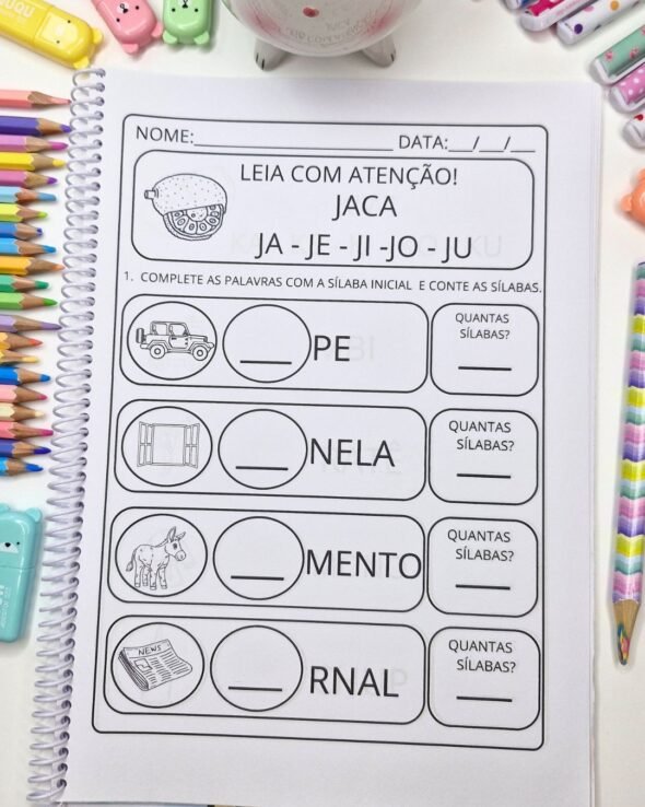 Apostila Completando e Contando Sílabas - Imagem 8