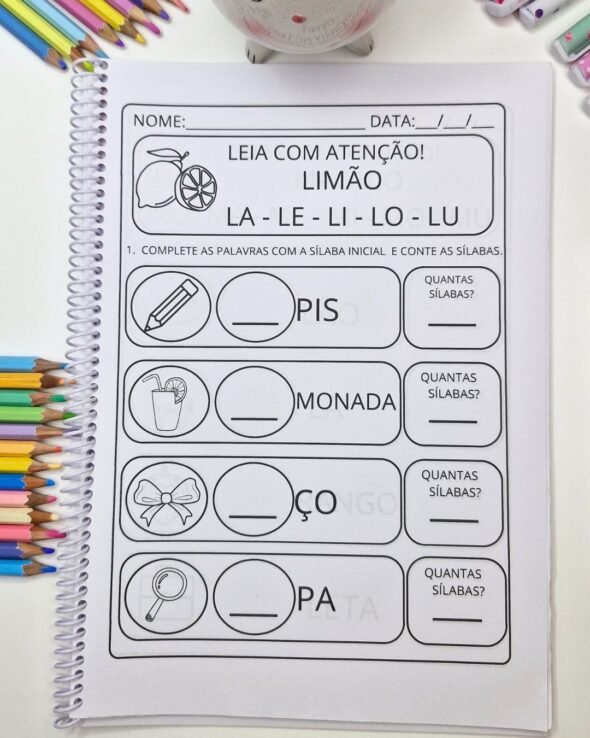 Atividades Completando e Contando Sílabas - Imagem 8