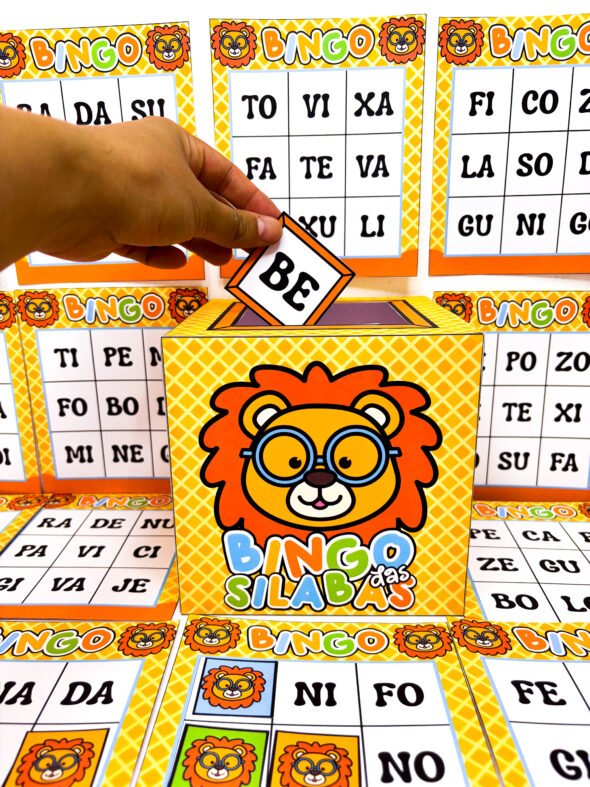 Bingo das Sílabas Tema Leãozinho