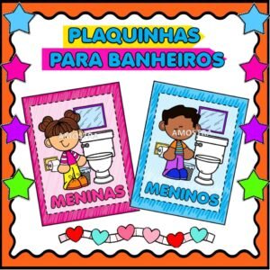Plaquinhas para Indentificação de banheiros menino e menina