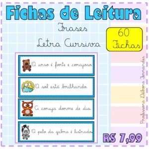 Fichas de Leitura Frases em Letra Cursiva