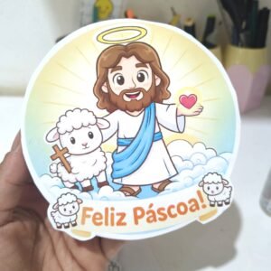Lembracinha Feliz Páscoa Cristã para Pratinhos