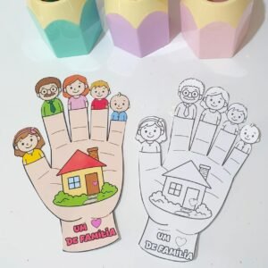 Cart&atilde;o M&atilde;ozinha Um Amor de Fam&iacute;lia