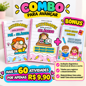 Combo de Apostilas Pré-Silábicos e Silábicos + Bonus Diagnósticas