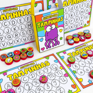Pranchas Alfabeto com Tampinhas